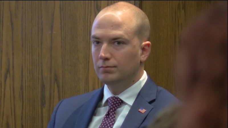 Huntsville police officer William Darby appears in court.