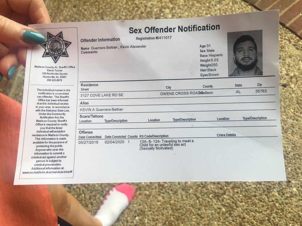 Kevin Guerrero Beltran offender notification