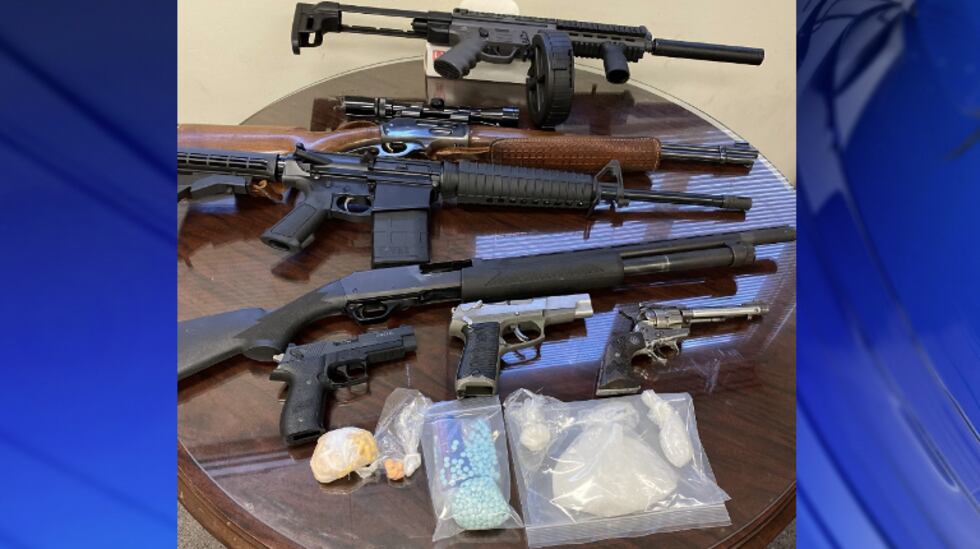 Agents seized seven ounces of methamphetamine, 74 grams of fentanyl pills (900 pills), drug...
