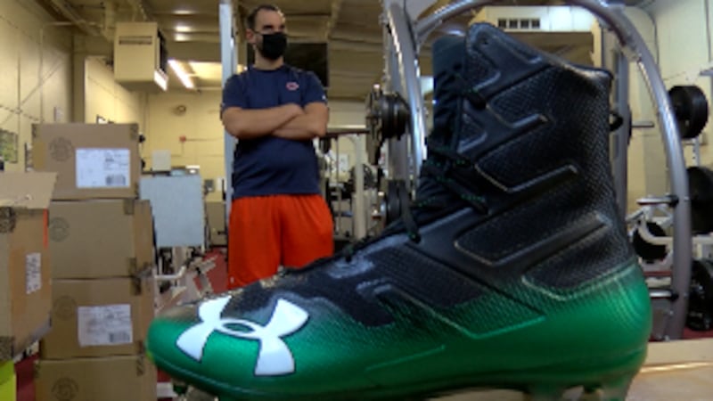 Football cleats and gloves sales