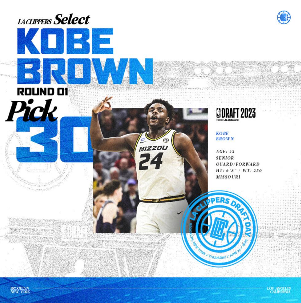 Huntsville native Kobe Brown was selected in the NBA Draft First Round by the Los Angeles...