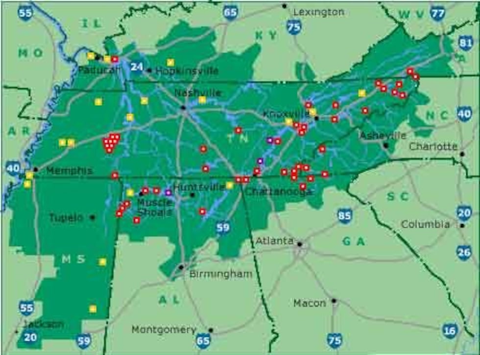 TVA operates seven dams in Alabama