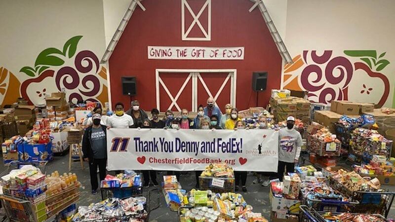 Chesterfield native and NASCAR champion Denny Hamlin helped donate more than 60,000 meals to...