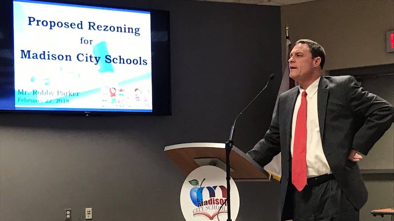 Superintendent Robby Parker at Madison City Schools meeting (Source: Madison City Schools)