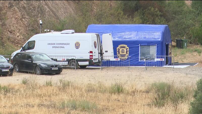 Video shows police setting up camp at the reservoir on Monday, while searches are set to...