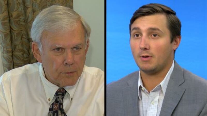 Walker McGinnis (left) and Ryan Renaud (right) are running for District 4 on the Huntsville...