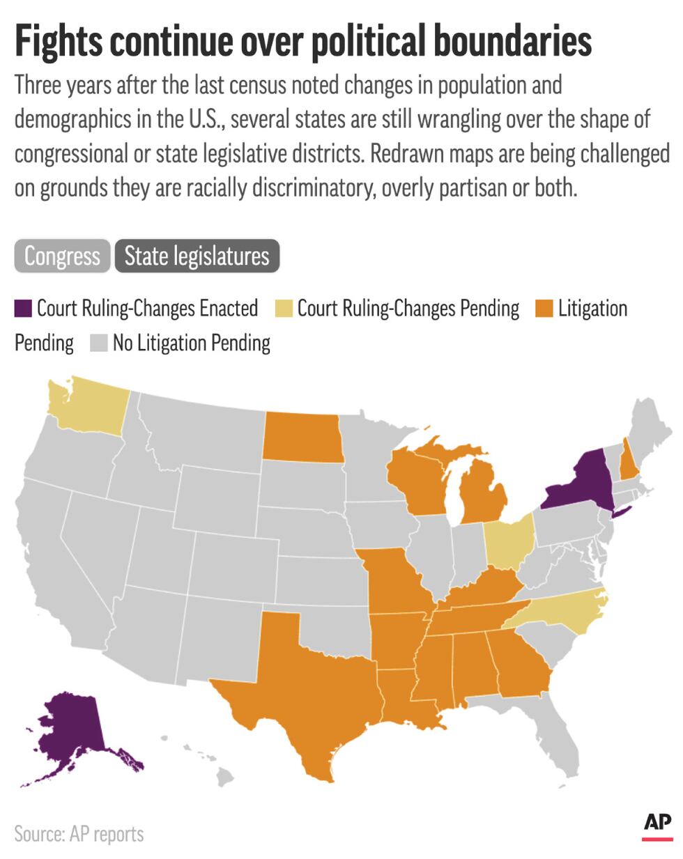 Some states are continuing to contest the shape of political boundaries that determine...