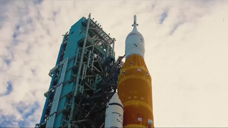 The mission will test the new space launch system rocket, Orion spacecraft and other...