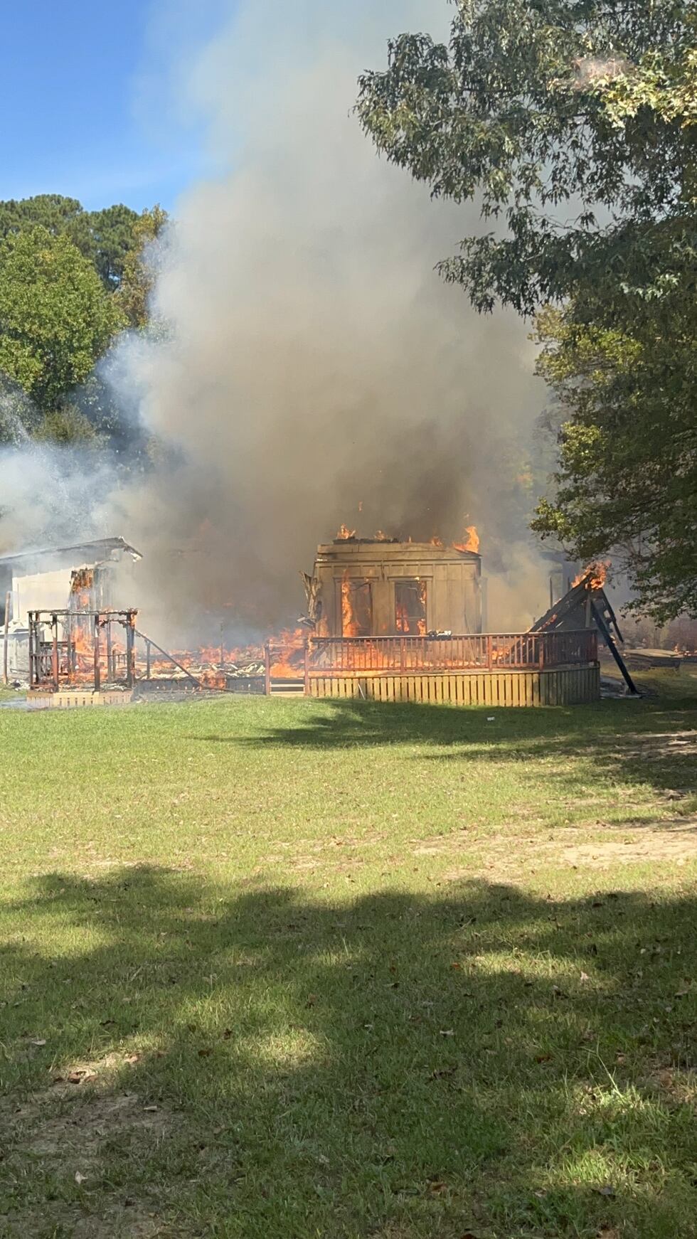 View from backyard of engulfed home on McGhee Street.