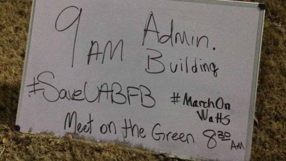 Students and supporters plan to demonstrate Monday morning. (Source: FreeUAB/Twitter)