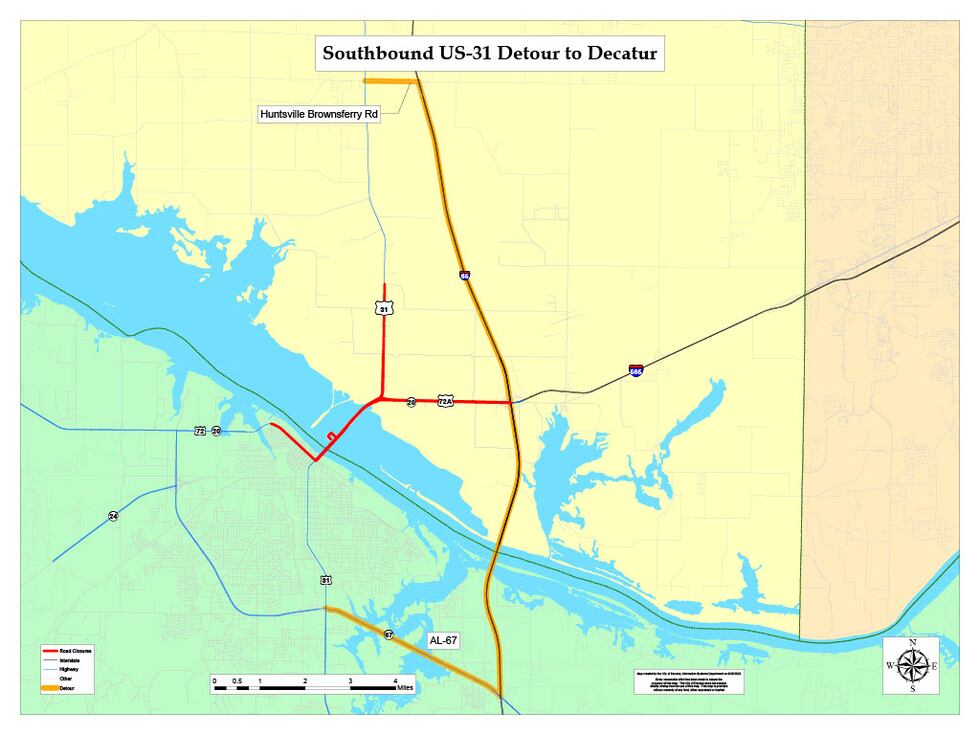 Detour map for reference