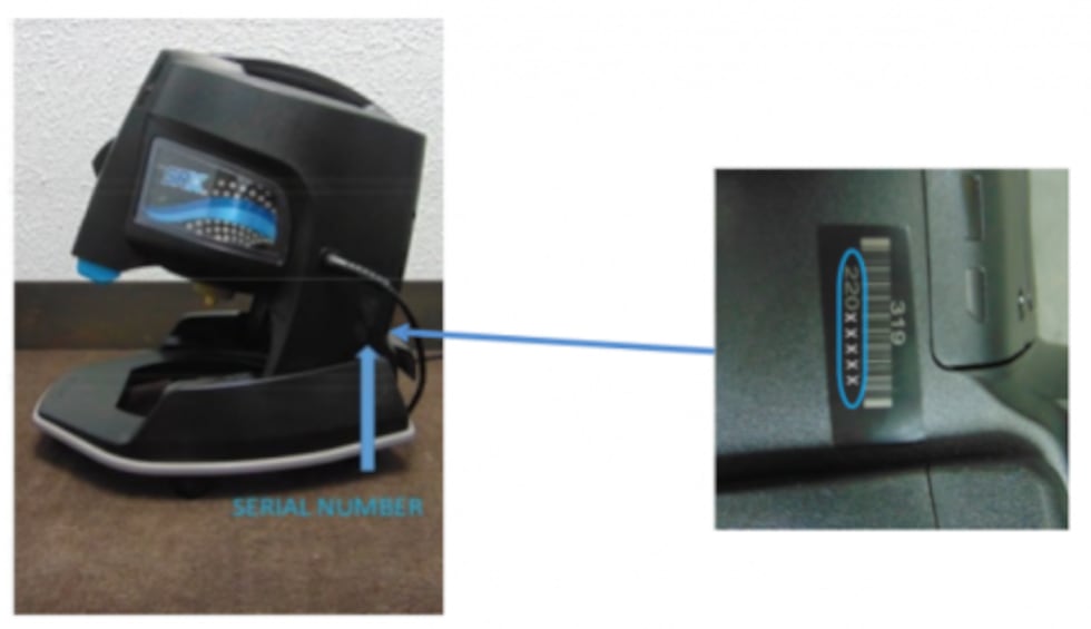 The vacuum is predominantly black with blue trim and rubber trim around the base. The “SRX”...